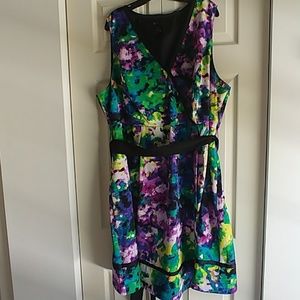 💜Lane Bryant 26-Watercolor print cocktail dress